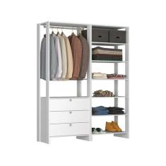 Closet Modulado 2 Peças com 1 Cabideiro 3 Gavetas e 7 Nichos Yes - Nov