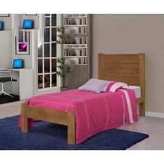 Cama de Solteiro Lara de Madeira Maciça Pinus