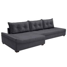 sofá de canto guarapari veludo grafite