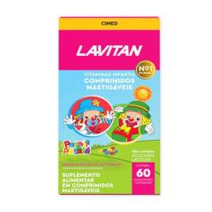 Vitamina Infantil Mastigável Tutti Frutti, rosa, Lavitan, 60 cápsulas