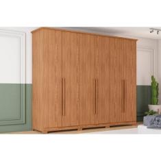 Guarda Roupa Casal 6 Portas e 6 Gavetas c/ Pés Leblon Nature - Henn