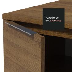 Armário de Cozinha Completa Stella 11 Portas 3 Gavetas MDF 330cm Rustic com Vidro Reflex