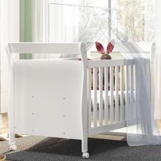 Berço Mini Cama Slim 100% Mdf Branco Tigus Baby