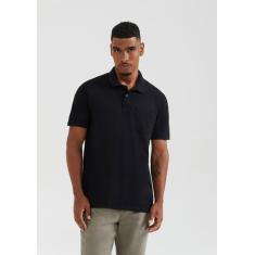 Camisa Polo Básica Masculina Manga Curta - Hering, P, Preto