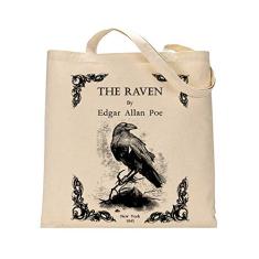 Universal Zone Sacola literária. Bolsa com design de livro. Bolsa para livros. Bolsa de biblioteca. Bolsa de mercado, Bege, One Size