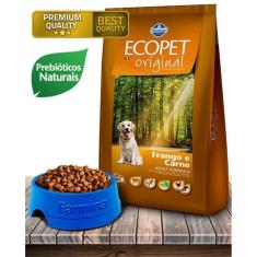 Ração Seca Ecopet Natural Carne E Frango Cães Adultos - 20Kg