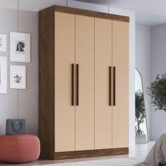 Guarda-Roupa Solteiro Orlando 4 Portas 2 Gavetas Nude - Doripel - Dori