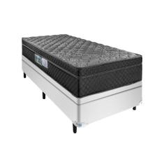 Cama Box Arezzo Black Baú Solteiro Molas Ensacadas Portobel