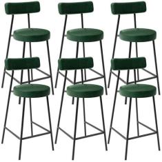 Kit 06 Banquetas Baixa Para Cozinha Sala De Jantar Bancada Milão L02 F