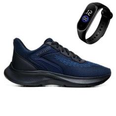 Tênis Esporte Adventure Com Cardarço Ajustável + Relógio Masculino Digital-Masculino