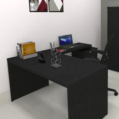 Mesa Reta Natus 40mm 90 Cm 60 Cm Bramov Móveis Preto
