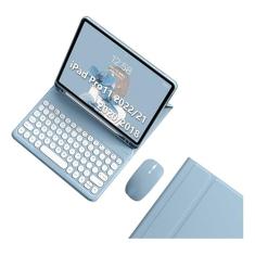 Teclado Redondo + Mouse + Capa Para 2022/2021/2020/2018 iPad Pro 11 Polegadas