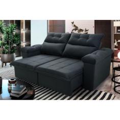 Sofá Retrátil Reclinável Verona 1,80m Cinza Lunar c/ Molas no Assento - King House