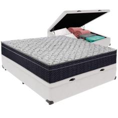 Cama Box Baú Branco E Colchão Airtech 150 Espuma D45 Viúvo Ortobom