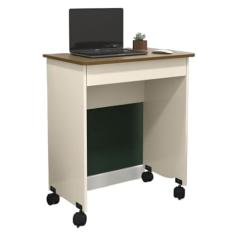 Mesa Para Computador 68 CM Com Gaveta Escrivaninha Para Quarto(Off White/Freijó)