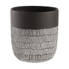 Cachepot em Cimento com Listras Decorativo 21x21cm