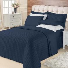 Kit Top Line Cobre Leito Queen 180 Fios + Jogo de Lençol - 7 Peças Mar