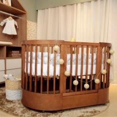 Berço Mini Cama 3 em 1 com Colchão Maior Wave Mel