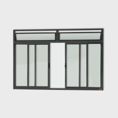 Janela Plus 4 Folhas com Bandeira Vidro Liso 120cm x 150cm Brimak