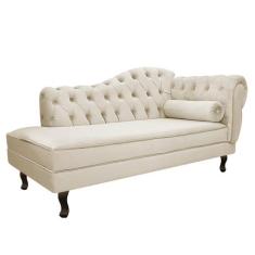 Divã Recamier Diana Lado Esquerdo 120cm Suede - Amarena Móveis, Bege