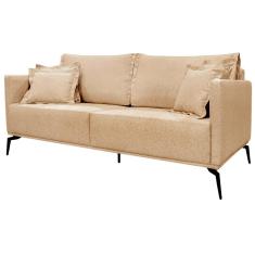 Sofa Sala De Estar Liv 2 Lugares Pes Aço Linho 232 Dourado Ezz Dourado