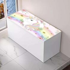 Baú Infantil Organizador De Brinquedos Personagem MDF Branco - Home A.