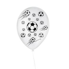 Balão de Festa Decorado Futebol - Branco e Preto 9" 23cm - 25 Unidades