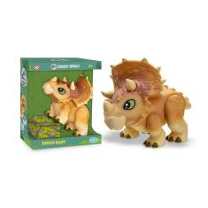 Boneco Dinos Baby Dinossauro Triceratops Em Vinil Articulado