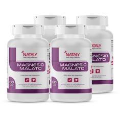 Kit Com 4 - Magnésio Malato Premium 60 Cápsulas de 500mg Nataly