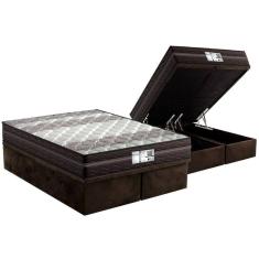 Conjunto Box Baú Queen: Colchão Molas Probel Prolastic ProDormir Palace + Base CRC Suede Brown(158x198)