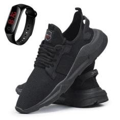 Kit Tenis Masculino Esporte Palmilha EVA Macia Com Relogio Digital-Masculino
