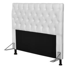 Cabeceira Cama Box Casal Queen 160cm Cristal Corino Branco