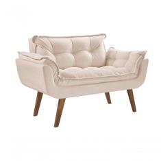 Poltrona Namoradeira Opala Pé Palito Bege