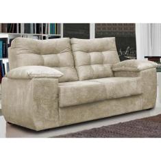 Sofá Luxemburgo 2 Lugares 1,52m Tecido Suede Bege - CAMA INBOX REQ