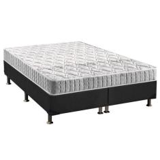 Cama Box Queen: Colchão Espuma Anjos D33 Orthosono + Base CRC Suede Gr
