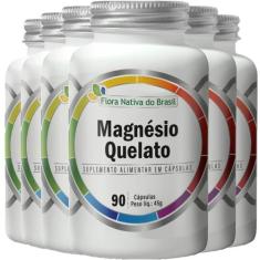 Magnésio Quelato 500Mg 6 X 90 Cápsulas - Flora Nativa