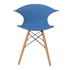 Cadeira Charles Eames New Wood Design Pelegrin Pw-079 Azul
