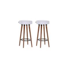 Kit 2 Banquetas Moderna Alta Roma Slim Branco 70cm