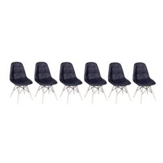 Conjunto 6 Cadeiras Eames Eiffel Botonê - Preto