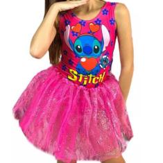 Fantasia Infantil lilo stich Body e Saia de tule rosa do 2 ao 10 - Xux