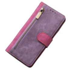 Capa carteira de couro com zíper para Samsung S22 Ultra S21 FE S20 Plus A53 A73 A21S S10 A52 A72 A33 A53 A51 A32 A12 Capa, roxo, para Galaxy A22 5G