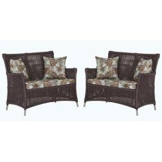 2 Sofás Área Externa Igapó Alumínio Pintura Fendi Corda Náutica Estofa