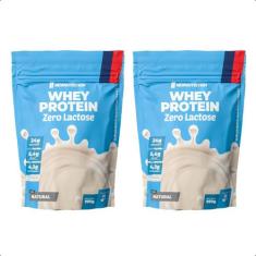 Kit 2un Whey Protein Zero Lactose 900g New Nutrition, Natural