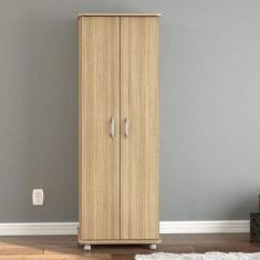 Armário multiuso Limeira 2 portas 8 prateleiras Politorno, Castanho