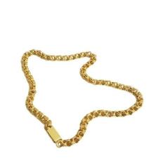 Cordão Banhado A Ouro 18K Modelo Friso Triplo 12Mm Luxo - Mk Jóias