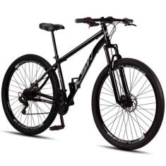 Bicicleta Aro 29 Aço Carbono KSVJ Freios Disco Suspensão 21 marchas - 