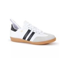 Tênis Feminino em Couro Emma Marina Mello Branco Preto Street