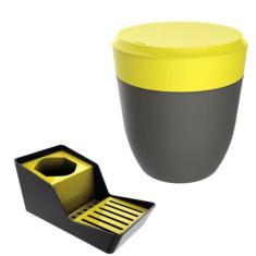 Kit Organizador De Pia Porta Detergente + Lixeira 2,5 Litros Cozinha -