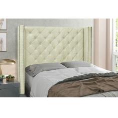 Cabeceira Cama Box Casal 140 cm Vicenza Linho S04 - D'Rossi, Perola