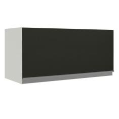 Armário Aéreo de Cozinha Madesa Glamy 70 cm 1 Porta Basculante - Branco/Preto